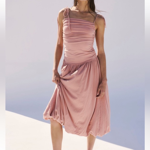 FREE PEOPLE BEACH LIZA DROP WAIST MIDI DRESS SIZE S MSRP $78.00 NWT - Picture 4 of 8